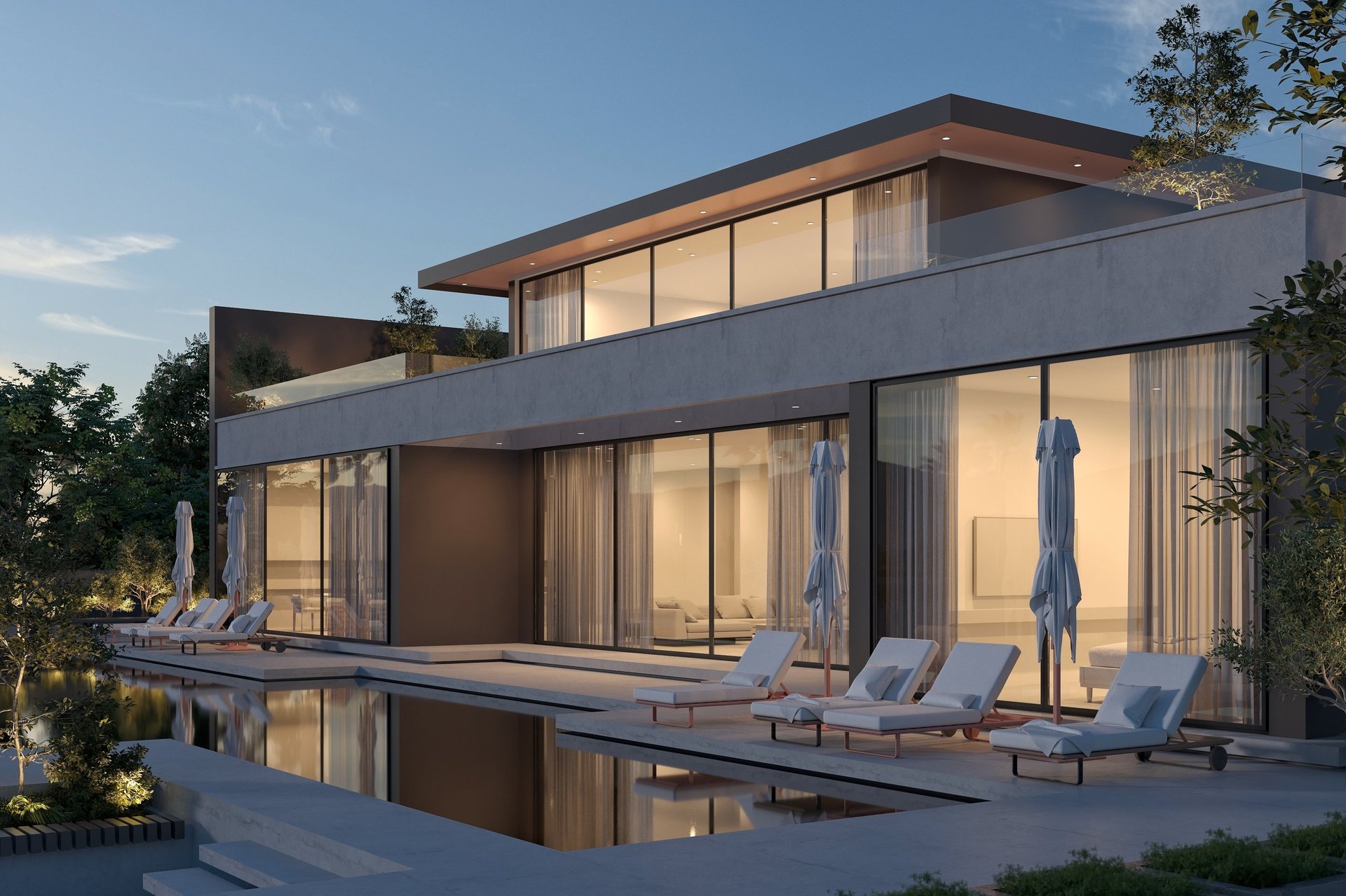 Luxury villa with pool and patio